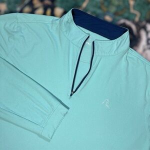 Rhoback Pullover Blue 1/4 Zip Long Sleeve Golf Performance Stretch Wicking XXL